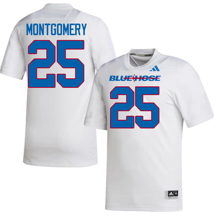 Presbyterian Blue Hose #25 Justin Montgomery College Football Jerseys,Uniforms-White